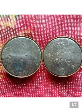 Vintage Marjorie Baer Modernist Minimalist Brutalist Tri Metal Clip Earrings